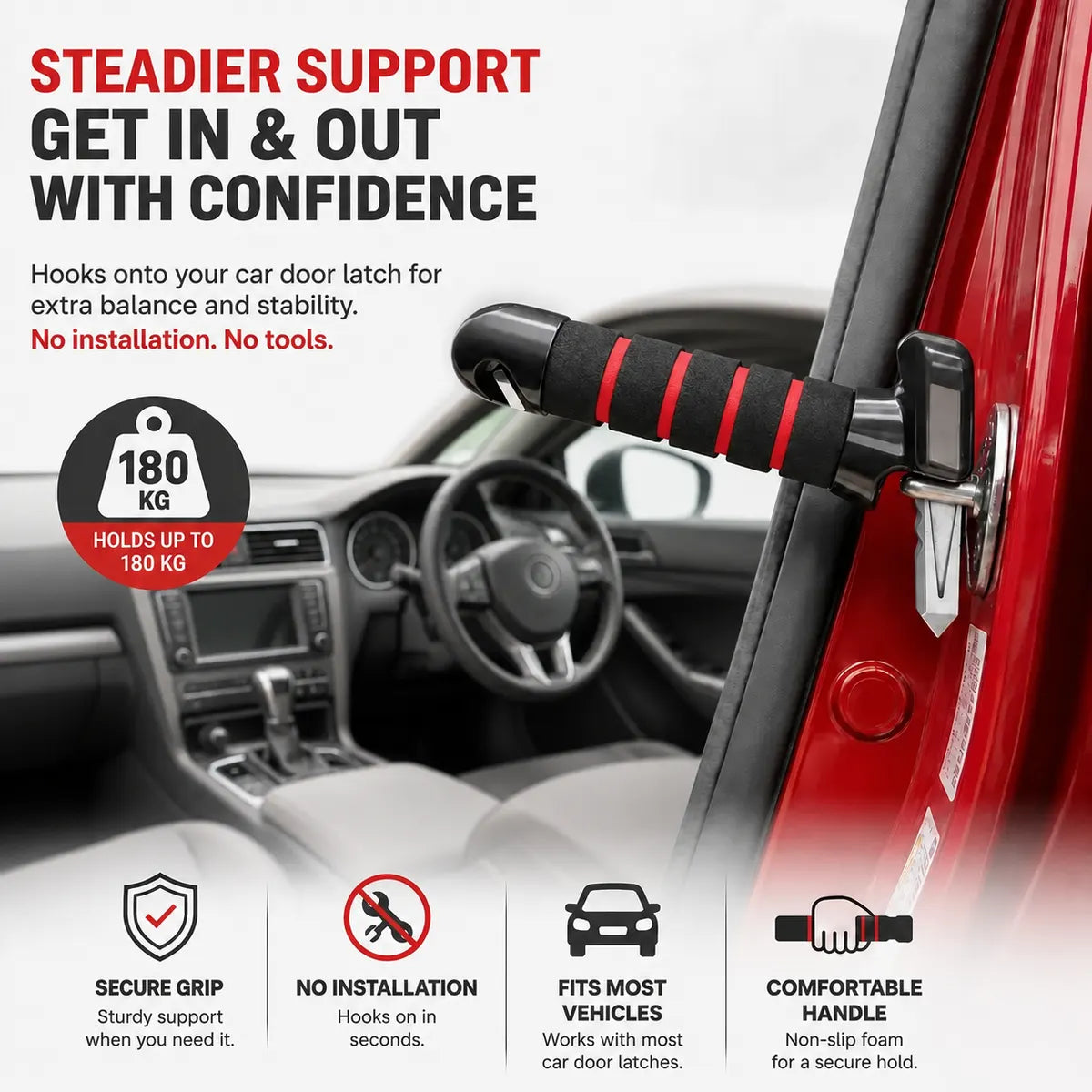 Dofryna® 3-in-1 Portable Car Door Assist Handle🚗 🤝 Safe & Easy Exits for Seniors