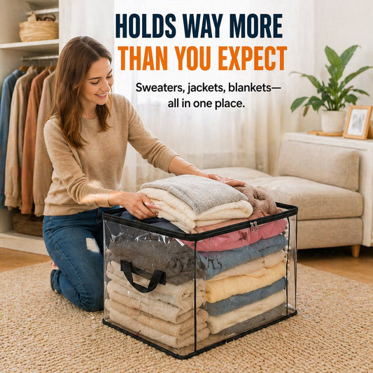 💞LAST DAY 50% OFF ✨📦Dofryna® Large Heavy-Duty Thick Plastic Clear Storage
