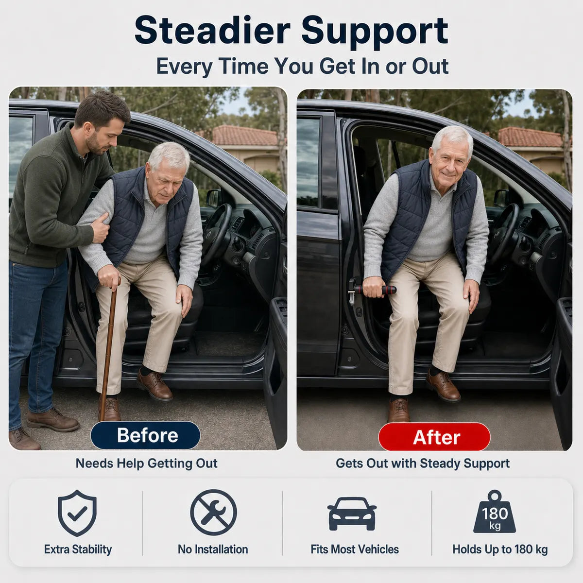 Dofryna® 3-in-1 Portable Car Door Assist Handle🚗 🤝 Safe & Easy Exits for Seniors