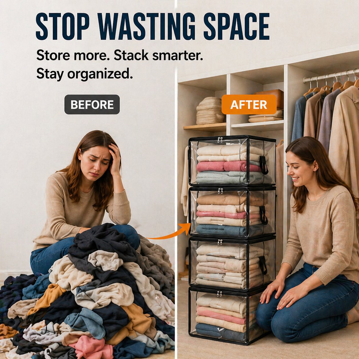 💞LAST DAY 50% OFF ✨📦Lumazilo® Large Heavy-Duty Thick Plastic Clear Storage